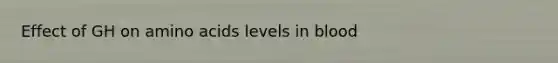 Effect of GH on amino acids levels in blood