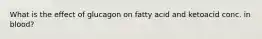 What is the effect of glucagon on fatty acid and ketoacid conc. in blood?