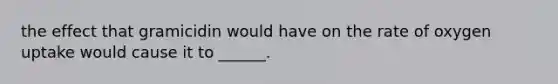 the effect that gramicidin would have on the rate of oxygen uptake would cause it to ______.