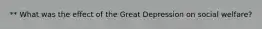 ** What was the effect of the Great Depression on social welfare?