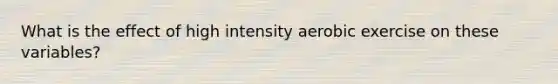 What is the effect of high intensity aerobic exercise on these variables?