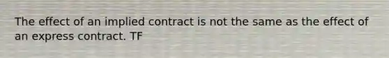 The effect of an implied contract is not the same as the effect of an express contract. TF