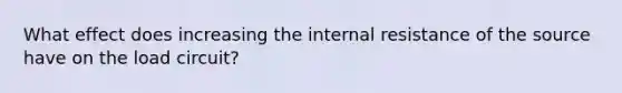 What effect does increasing the internal resistance of the source have on the load circuit?