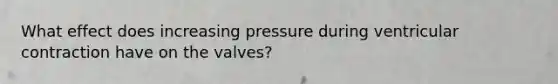 What effect does increasing pressure during ventricular contraction have on the valves?