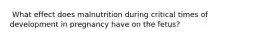 ​ What effect does malnutrition during critical times of development in pregnancy have on the fetus?
