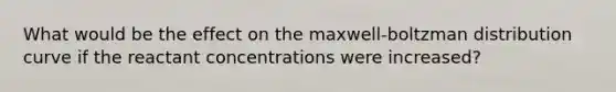 What would be the effect on the maxwell-boltzman distribution curve if the reactant concentrations were increased?