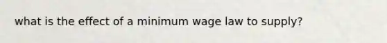 what is the effect of a minimum wage law to supply?