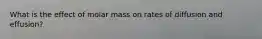 What is the effect of molar mass on rates of diffusion and effusion?