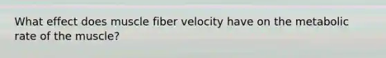 What effect does muscle fiber velocity have on the metabolic rate of the muscle?