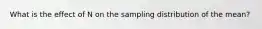 What is the effect of N on the sampling distribution of the mean?