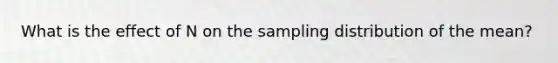 What is the effect of N on the sampling distribution of the mean?