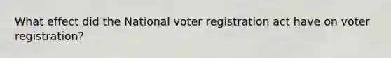 What effect did the National voter registration act have on voter registration?