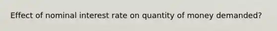 Effect of nominal interest rate on quantity of money demanded?