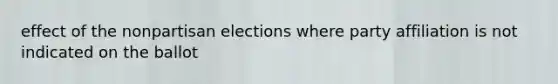 effect of the nonpartisan elections where party affiliation is not indicated on the ballot