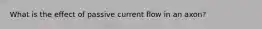 What is the effect of passive current flow in an axon?