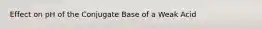 Effect on pH of the Conjugate Base of a Weak Acid
