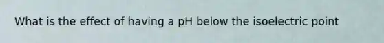 What is the effect of having a pH below the isoelectric point