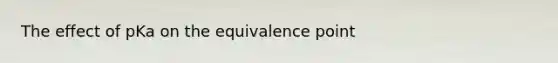 The effect of pKa on the equivalence point