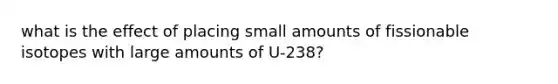 what is the effect of placing small amounts of fissionable isotopes with large amounts of U-238?