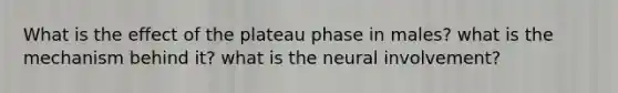 What is the effect of the plateau phase in males? what is the mechanism behind it? what is the neural involvement?