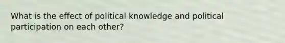 What is the effect of political knowledge and political participation on each other?