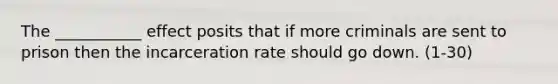 The ___________ effect posits that if more criminals are sent to prison then the incarceration rate should go down. (1-30)