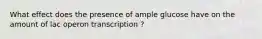 What effect does the presence of ample glucose have on the amount of lac operon transcription ?