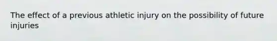 The effect of a previous athletic injury on the possibility of future injuries