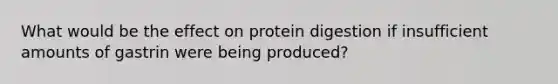 What would be the effect on protein digestion if insufficient amounts of gastrin were being produced?