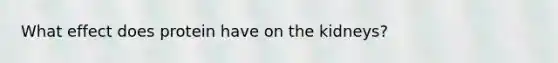 What effect does protein have on the kidneys?