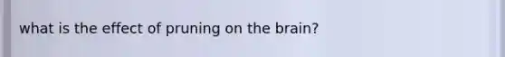 what is the effect of pruning on the brain?