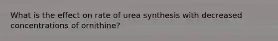 What is the effect on rate of urea synthesis with decreased concentrations of ornithine?