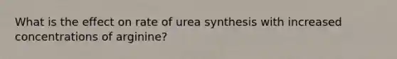 What is the effect on rate of urea synthesis with increased concentrations of arginine?