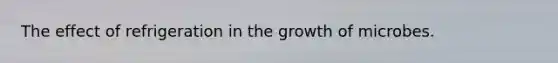 The effect of refrigeration in the growth of microbes.