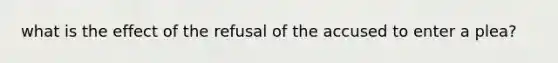 what is the effect of the refusal of the accused to enter a plea?