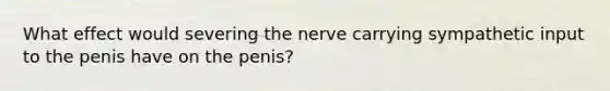 What effect would severing the nerve carrying sympathetic input to the penis have on the penis?