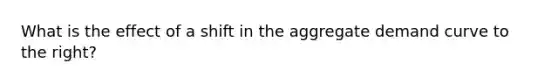 What is the effect of a shift in the aggregate demand curve to the right?