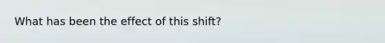 What has been the effect of this shift?