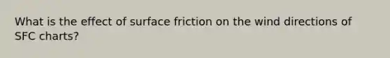 What is the effect of surface friction on the wind directions of SFC charts?