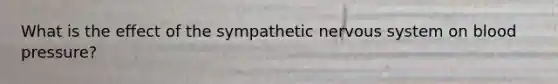 What is the effect of the sympathetic nervous system on blood pressure?