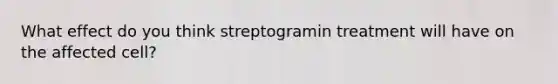 What effect do you think streptogramin treatment will have on the affected cell?