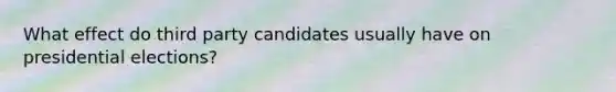 What effect do third party candidates usually have on presidential elections?