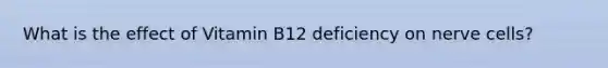 What is the effect of Vitamin B12 deficiency on nerve cells?