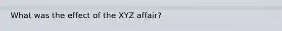 What was the effect of the XYZ affair?