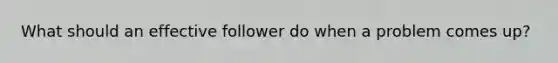 What should an effective follower do when a problem comes up?