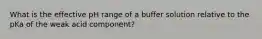 What is the effective pH range of a buffer solution relative to the pKa of the weak acid component?