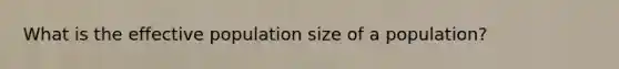 What is the effective population size of a population?