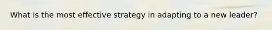 What is the most effective strategy in adapting to a new leader?