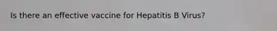 Is there an effective vaccine for Hepatitis B Virus?