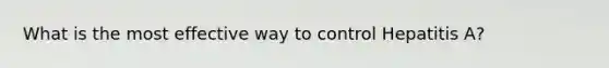 What is the most effective way to control Hepatitis A?